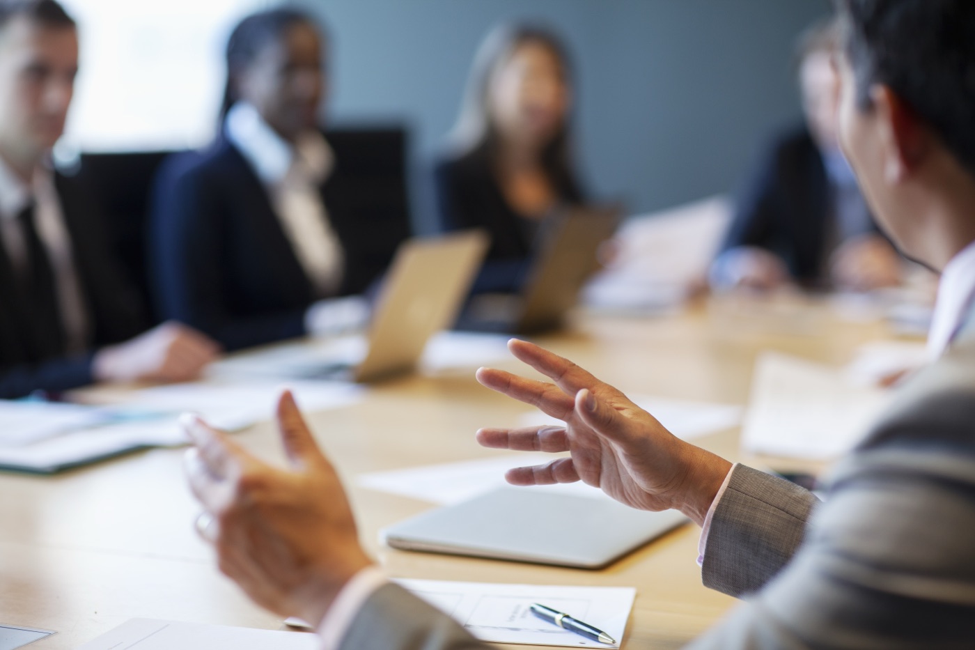 Professional services boardroom meeting